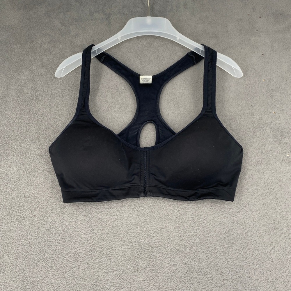 Underscore Womens Black Racerback Sports Bra Keyhole Hook and Eye 38B RN93677